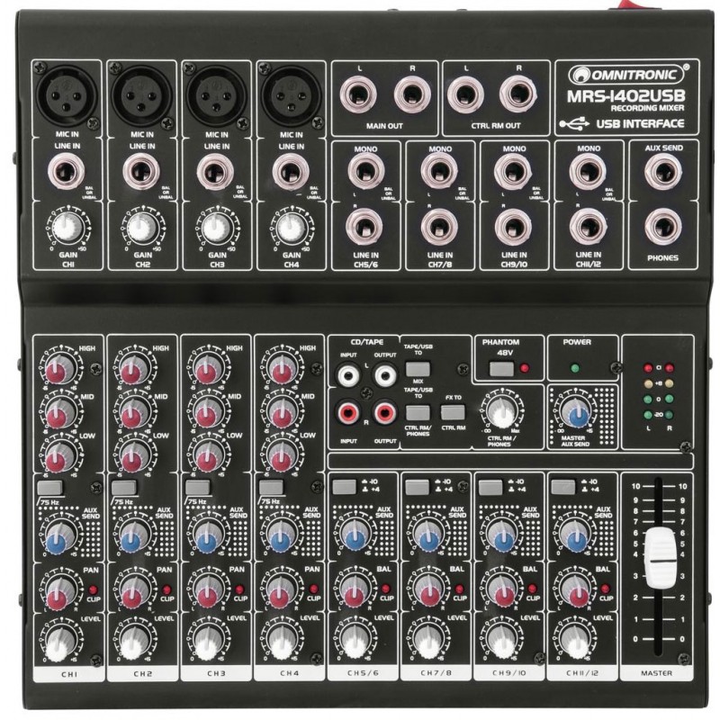OMNITRONIC MRS-1402USB Recording Mixer